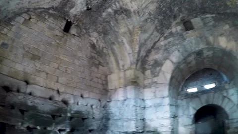 Inside the ancient Pergamo Red basilica in Turkey Stock Footage 151218490