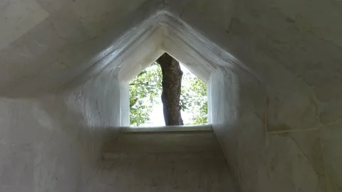 Inside An Ancient Tunnel in a Wall Stock Footage 196176805