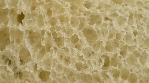 The inside and soft part of the bread Stock Footage 168637266