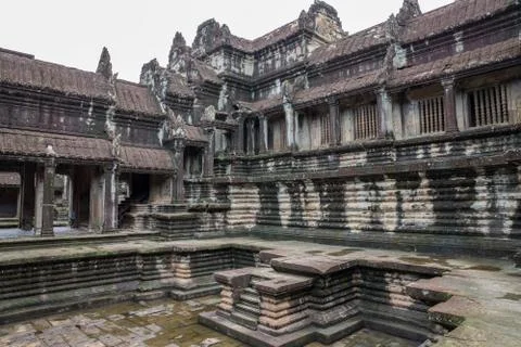 Inside Angkor Wat Foto stock