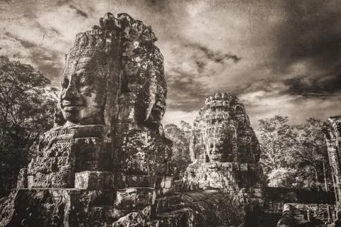 Inside Angkor Wat Stock Photos