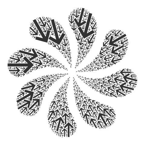 Inside Arrow Icon Curl Abstract Flower Stock Illustration