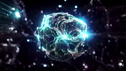 Inside Artificial Intelligence Digital Brain (AI) Stock Footage 243514370