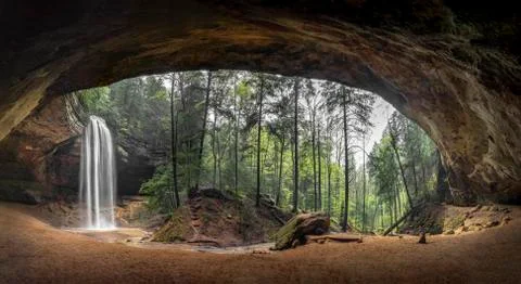 Inside Ash Cave Panorama Stock Photos