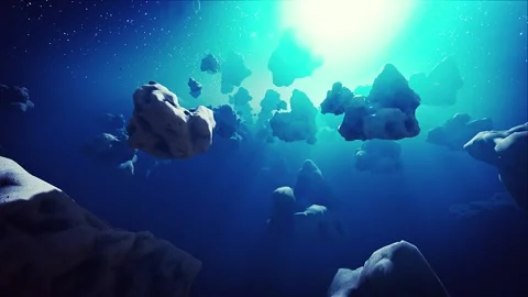 Inside asteroids field Stock Footage 318313074