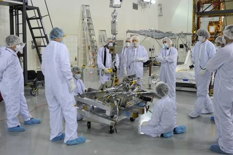 Inside the Astrotech payload processing facility on Vandenberg Air Force B... 写真素材