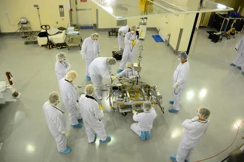 Inside the Astrotech payload processing facility on Vandenberg Air Force Ba.. 写真素材