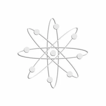 Inside atom, central nucleus made up of positively charged protons イラスト素材