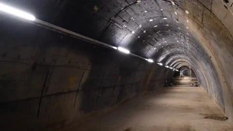 Inside B8 Bergkristall underground concentration camp Stock Footage 147024319
