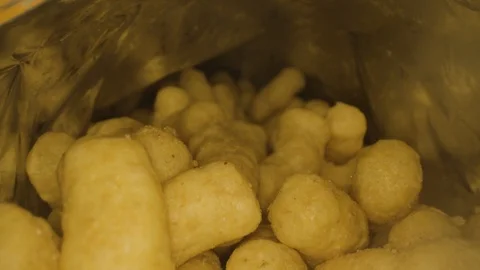 Inside a Bamba snack bag Stock Footage 107237453