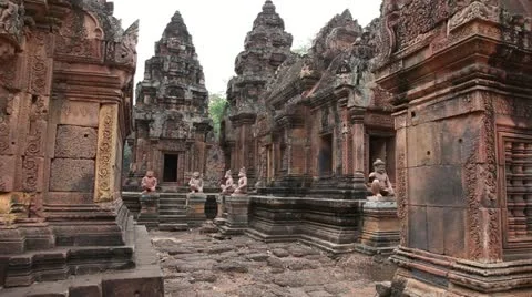 Inside Banteay Srei Video stock 12448382