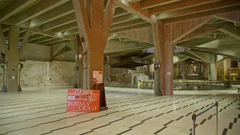 Inside the Basilica of Annunciation Bottom Floor Pan Left Stock Footage 258691608