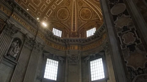 Inside the Basilica of Saint Peter, Vatican. Stock Footage 198740597