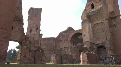 Inside Baths of Caracalla, Stock Footage 43545965