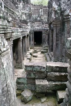 Inside bayon temple Stock Photos