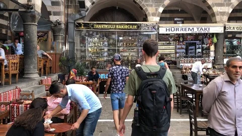 Inside a bazar in Turkey Stock Footage