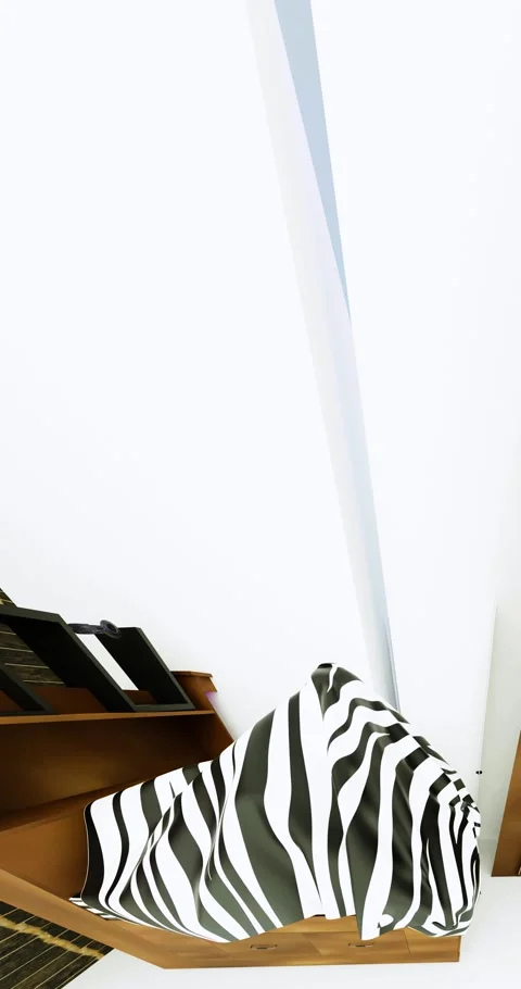 Inside bedroom animation 3D Son in single parent romps on bed moving blanked Stock Footage 255615627