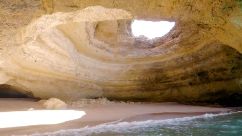 Inside Benagil cave Albufeira Stock Footage 168564394