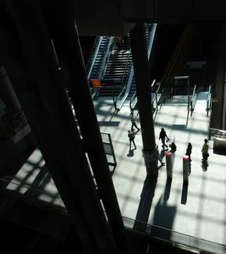 Inside of berlin central station Stock Photos