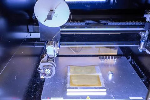 Inside a big 3D printer Stock Photos