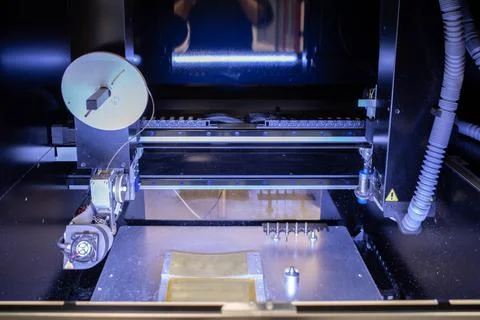 Inside a big 3D printer Stock Photos