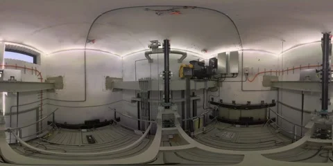 Inside big elevator shaft in 360 VR Stock Footage 323000293