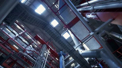 Inside a Big factory - industrial production Stock Footage