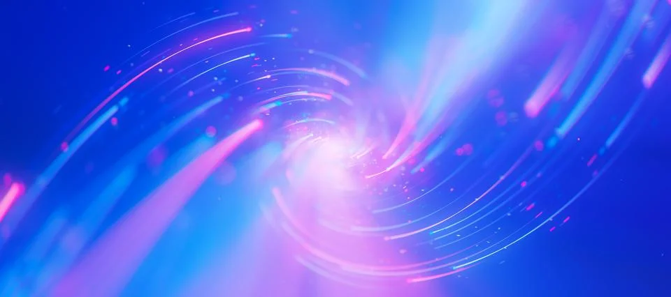 Inside bigdata light speed twisted flow. Abstract digital data stream of quantum Stock Illustration