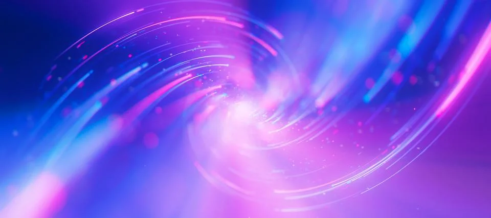 Inside bigdata light speed twisted flow. Abstract digital data stream of quantum Stock Illustration