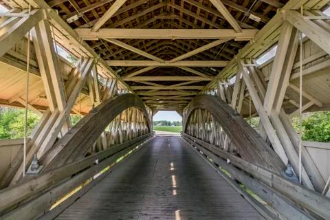 Inside Bigelow Covered Bridge Stock Photos