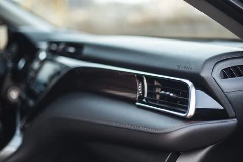 Inside of a black car Фото