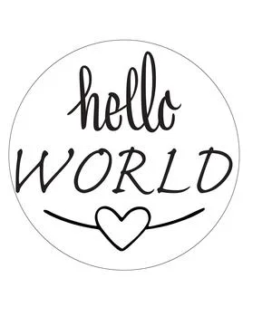Inside a black circular outline, the words appear in a combination of script  Stock Illustration