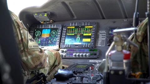 Inside a Blackhawk Cockpit co Stock Footage 124546584