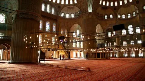 Inside the Blue mosque. Istanbul, Turkey Video stock 15386412
