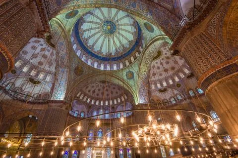 Inside the blue mosque Stock Photos
