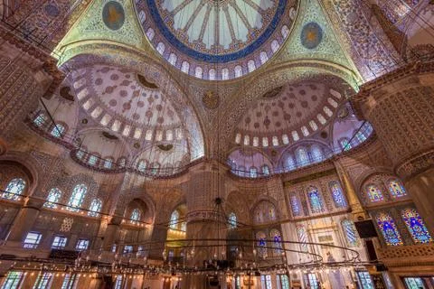 Inside the blue mosque Stock Photos