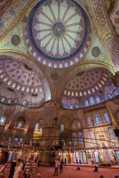 Inside the blue mosque Stock Photos