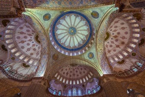 Inside the blue mosque Stock Photos