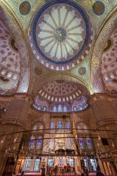 Inside the blue mosque Stock Photos