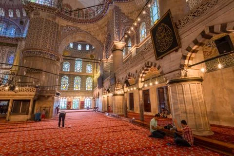 Inside the blue mosque Stock Photos