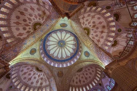 Inside the blue mosque Stock Photos