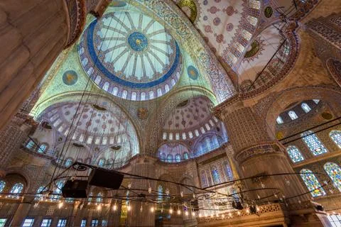 Inside the blue mosque Stock Photos