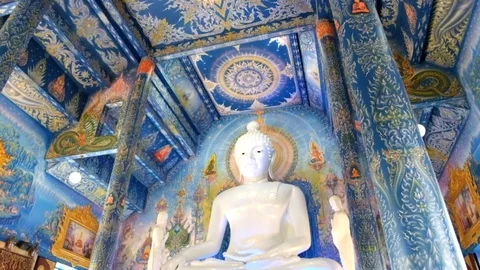 Inside of Blue Temple Chiang Rai 動画素材 97375302