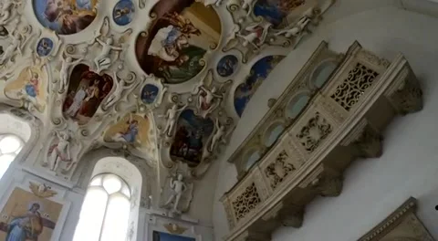 Inside of a Bojnice castle, in church Stock Footage 161789028