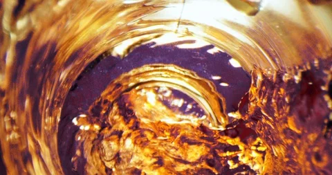 Inside of a bottle. Pouring liquid Stock Footage 124012226