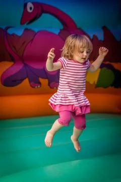Inside bouncy castle Stock Photos