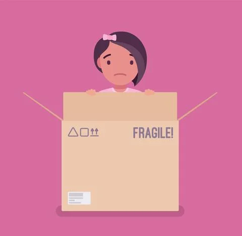 Inside the box, child of standard, normal or average thinking Stock Illustration