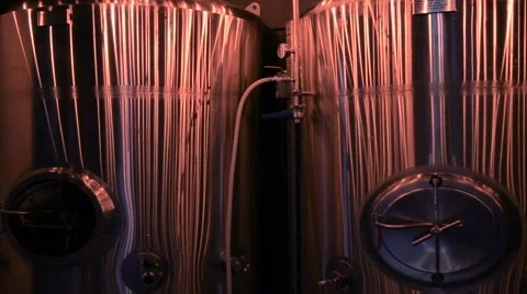 Inside Brewery - Large Brewing Can/Container/Keg Stock Footage 68151767