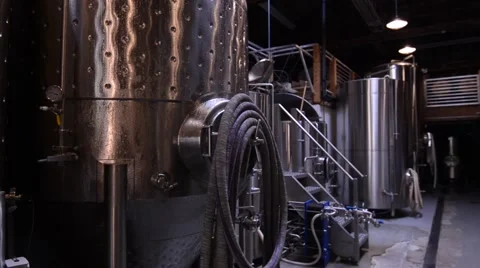 Inside Brewery - Large Brewing Cans/Kegs Stock Footage 68151828
