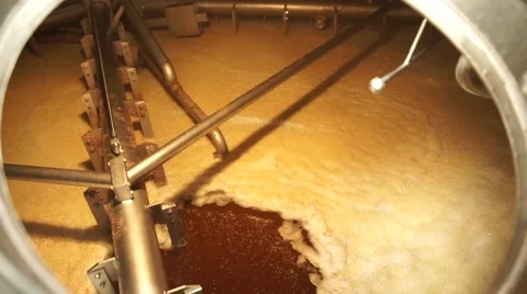 Inside the brewing boil tank. Beer production Video stock 65824940